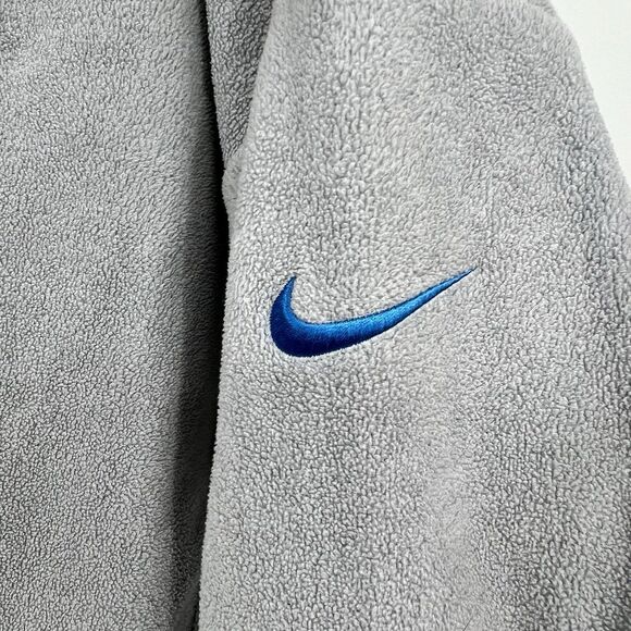 Nike Athletic Gray Dri Fi Crop Sweatshirt Swoosh Womens M Side Zip Thick Band - Picture 3 of 15